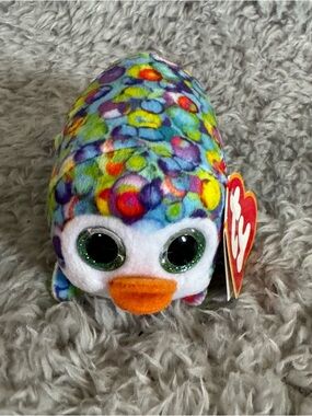 Ty Teenie Beanie Boos Pocket Penguin 2019 Plush Tie Dye Glitter Eyes Toy